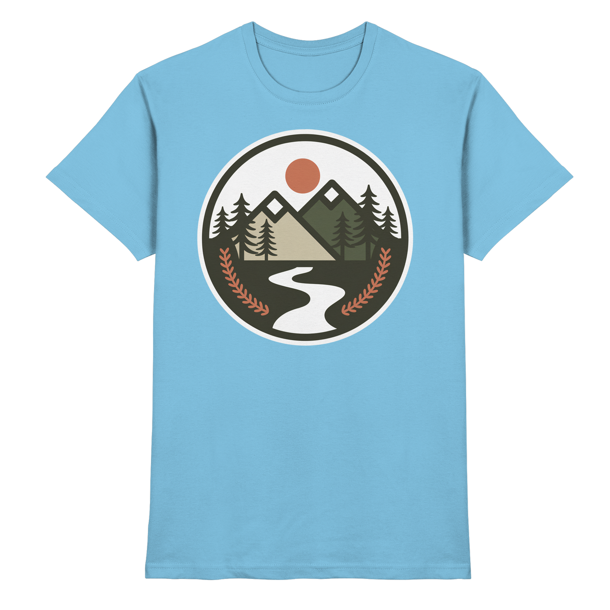 Sky blue Arvenzo Open Ground unisex shirt displayed from the front, showcasing a premium casual shirt design.