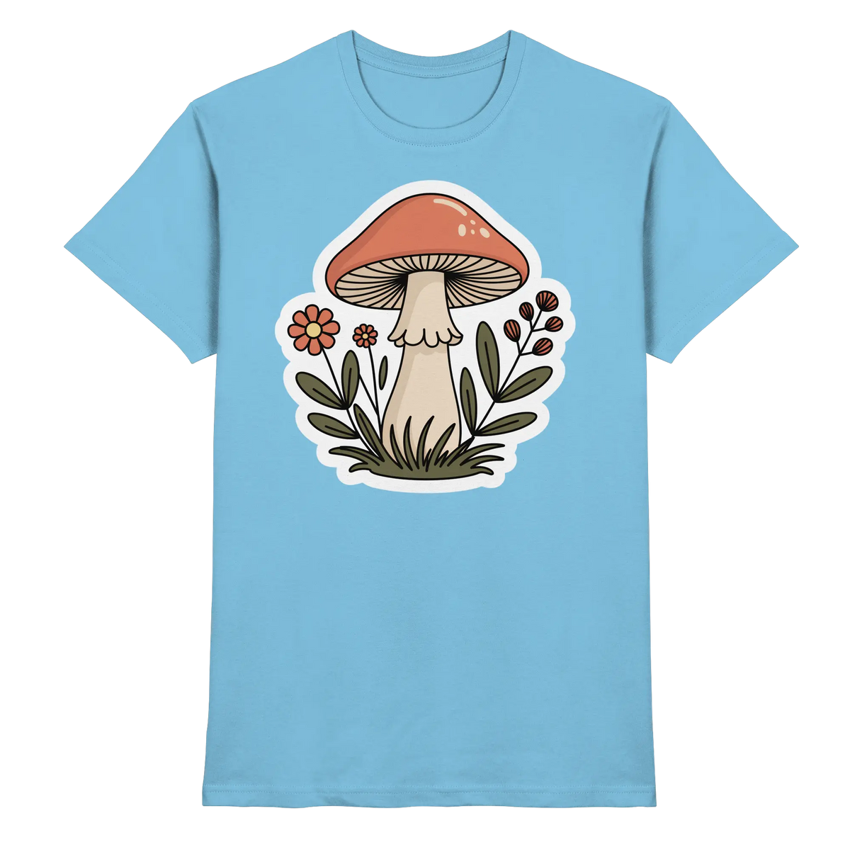 Front view of Arvenzo Still Roots unisex sky blue shirt with a premium fit and minimalist design.