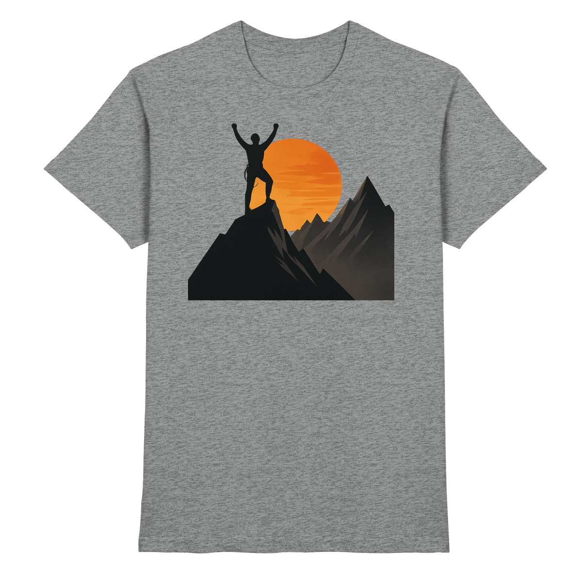 Front view of Arvenzo Bold Ascent unisex shirt in sports grey meliert, showcasing a comfortable fit and modern design.