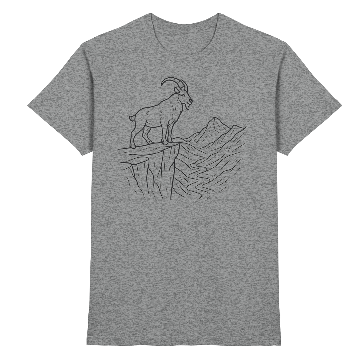 Front view of Arvenzo Cliff Edge unisex shirt in sports grey meliert fabric, showcasing a casual, stylish design.