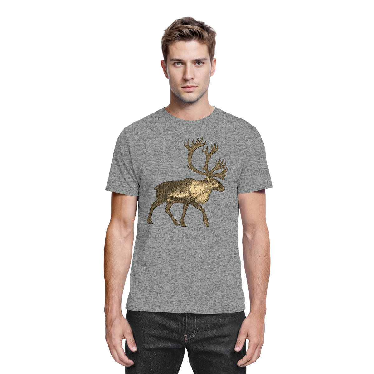 Unisex Arvenzo Tundra Walk Shirt in sports grey meliert, front view showcasing casual fit and soft fabric.