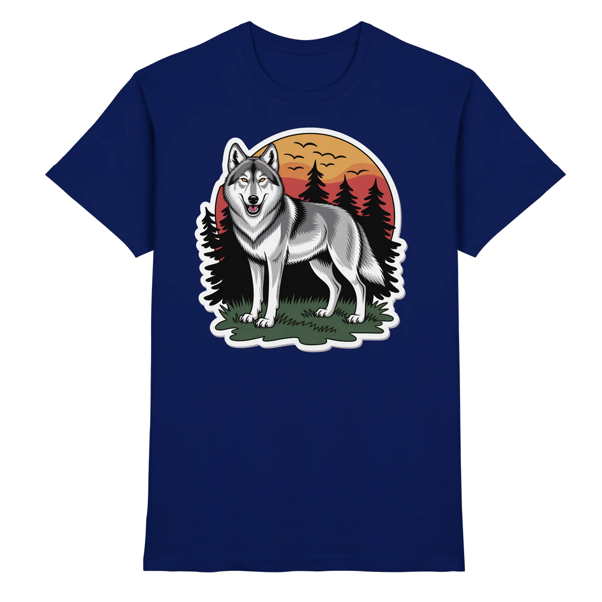 Front view of Arvenzo Lone Dusk unisex shirt in navy with a sleek, modern design and comfortable fit.