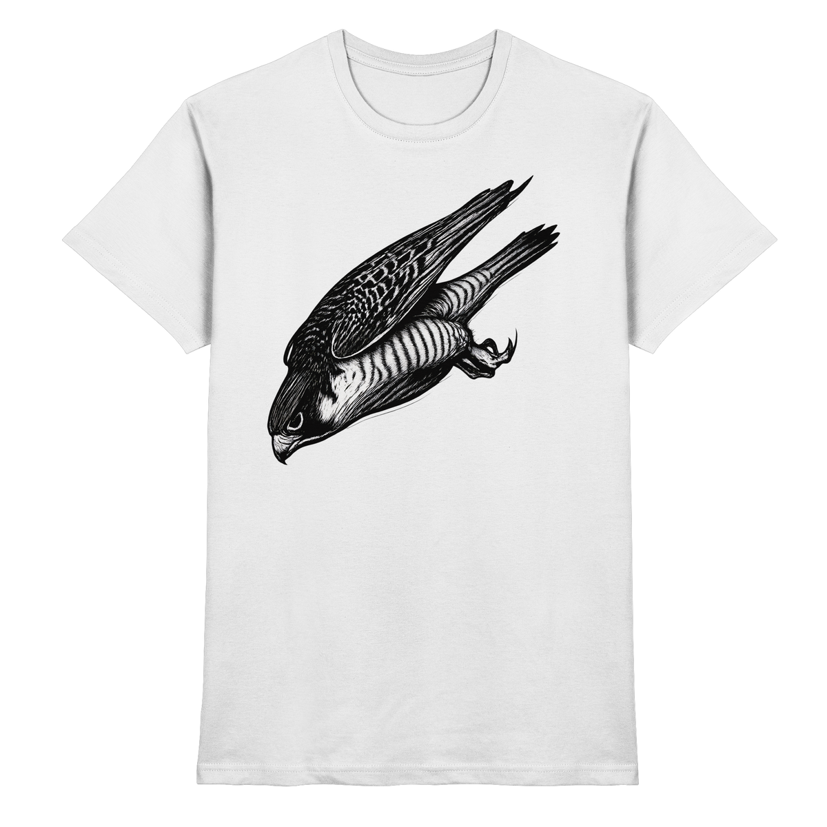 Arvenzo Swift Dive unisex white shirt with a front design, made from premium fabric, casual style for everyday wear.