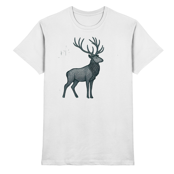 Mist Crown t-shirt in White with a stag deer – Arvenzo