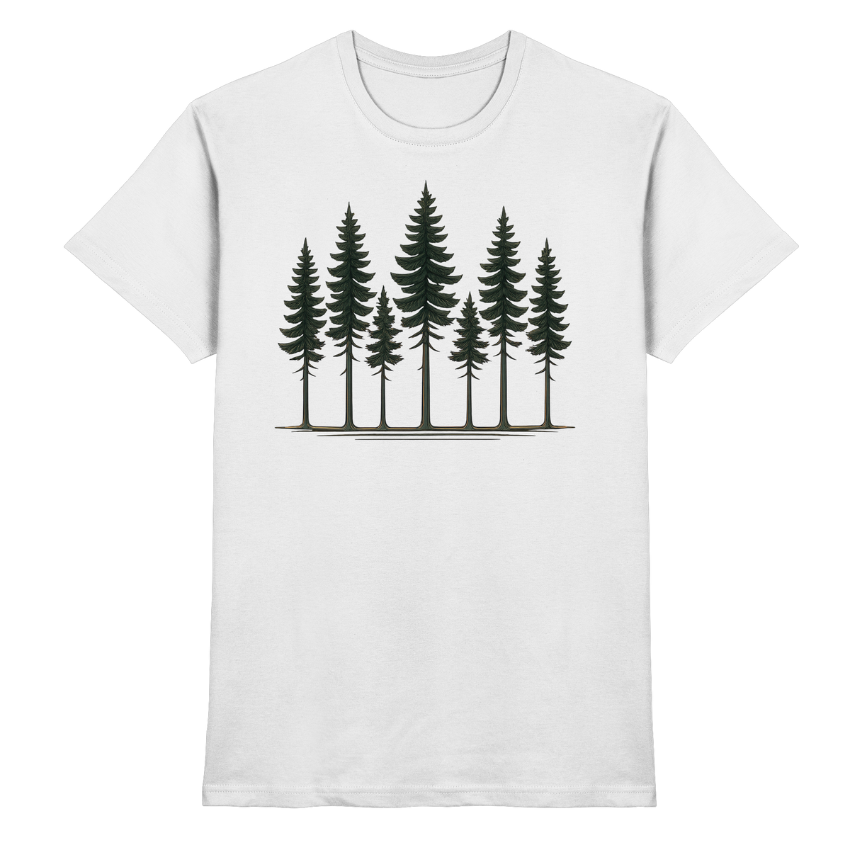 White Arvenzo Pine Dusk unisex shirt with a front design, showcasing a casual and stylish cotton fabric.