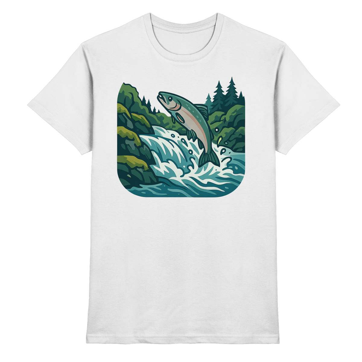 Front view of a white unisex Silver Run shirt by Arvenzo, featuring a classic fit and smooth fabric.