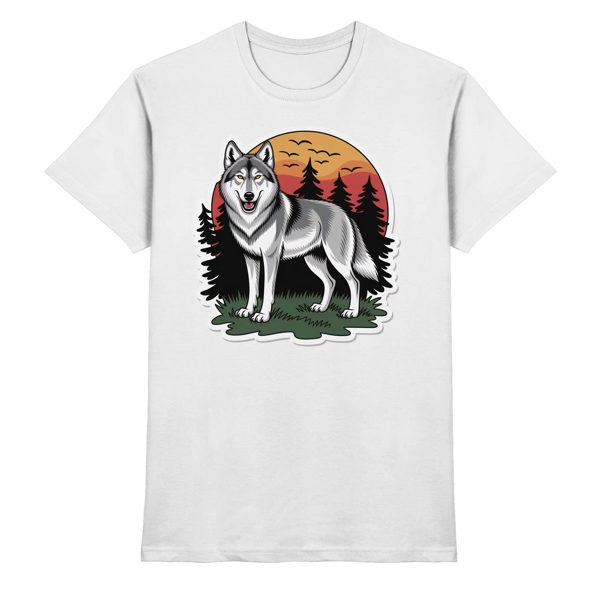 Front view of Arvenzo Lone Dusk unisex white shirt with a stylish, premium design.