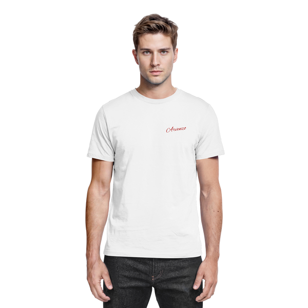 Pure Ground t-shirt in White with a small Arvenzo script logo on the chest – Arvenzo