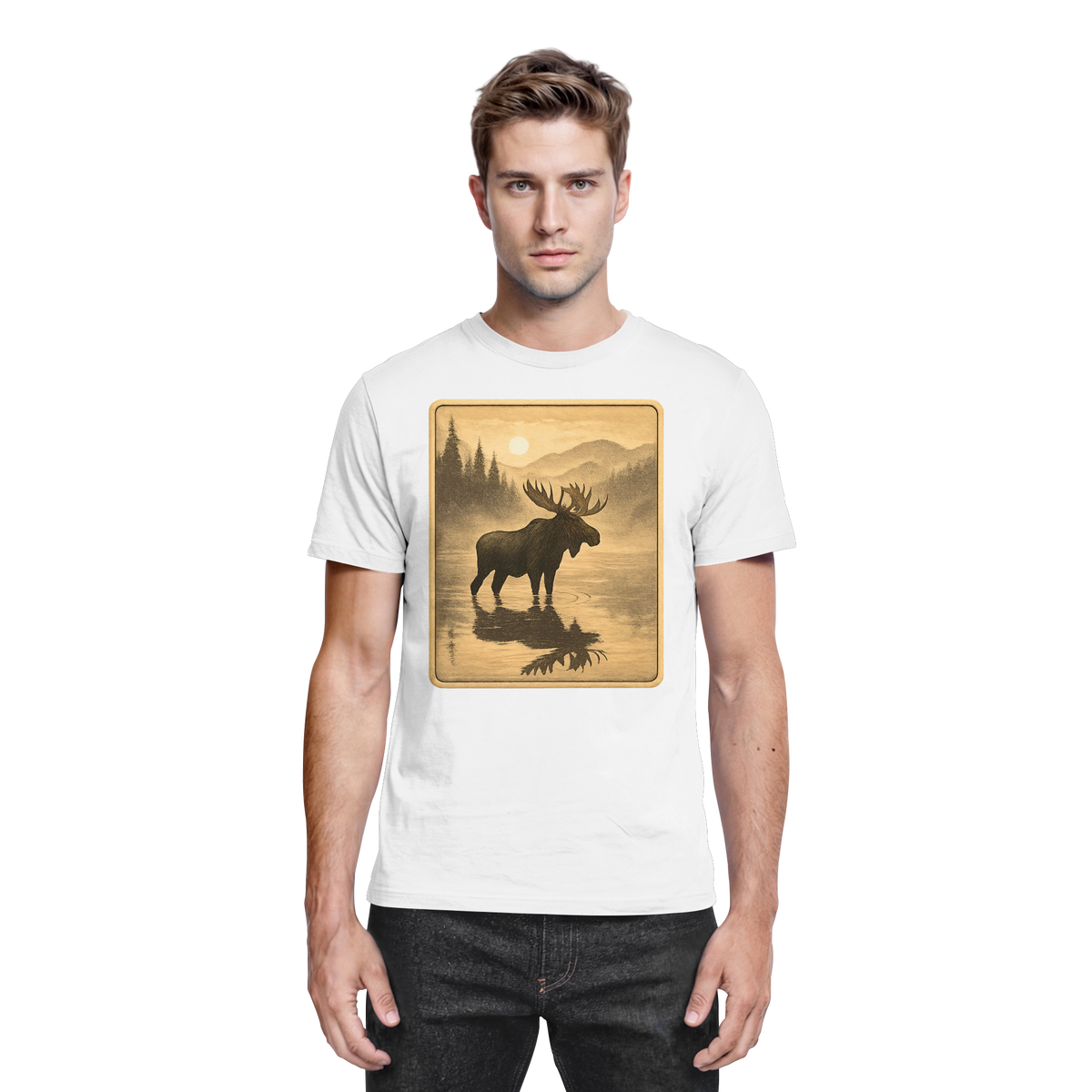Front view of Arvenzo Calm Shore unisex white shirt with a relaxed fit and subtle design details.