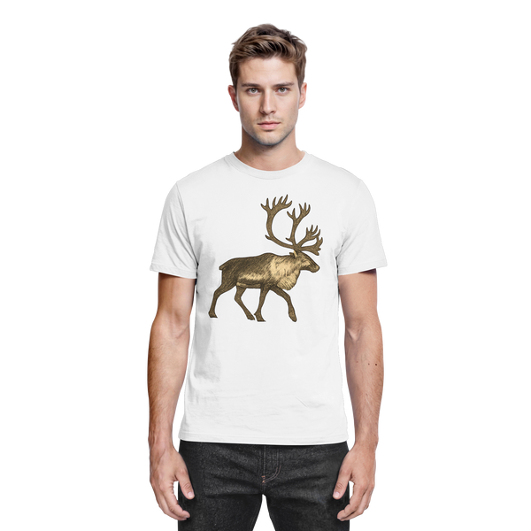 Tundra Walk t-shirt in White with a caribou reindeer – Arvenzo