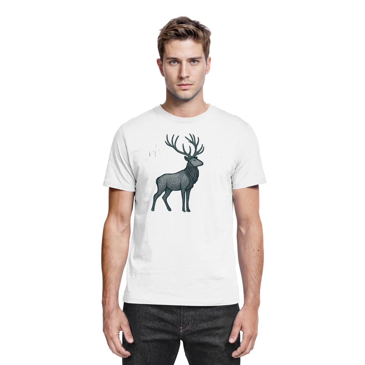 White Arvenzo Mist Crown unisex shirt front view, premium quality casual shirt with a stylish crown graphic design.