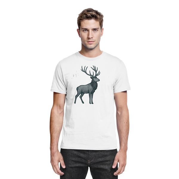 Mist Crown t-shirt in White with a stag deer – Arvenzo
