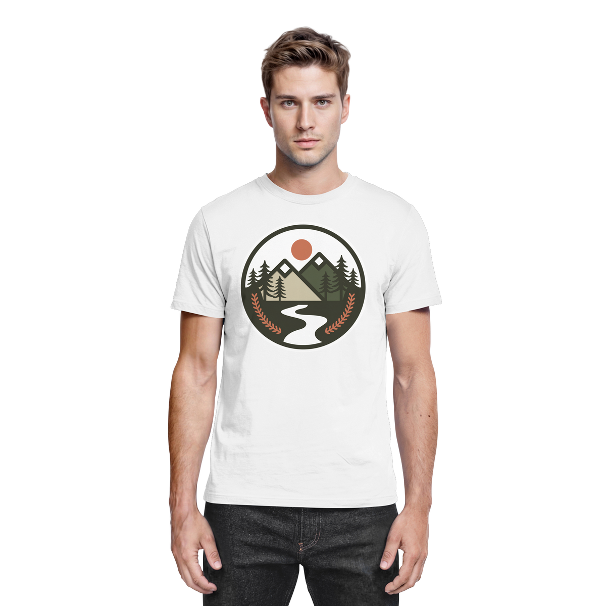 White unisex Open Ground shirt by Arvenzo, front view showcasing a clean, premium design and comfortable fit.