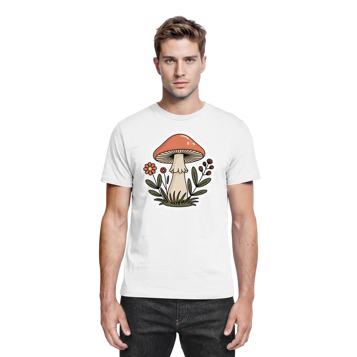 White unisex Still Roots Arvenzo shirt featuring a minimalist design, shown from the front.