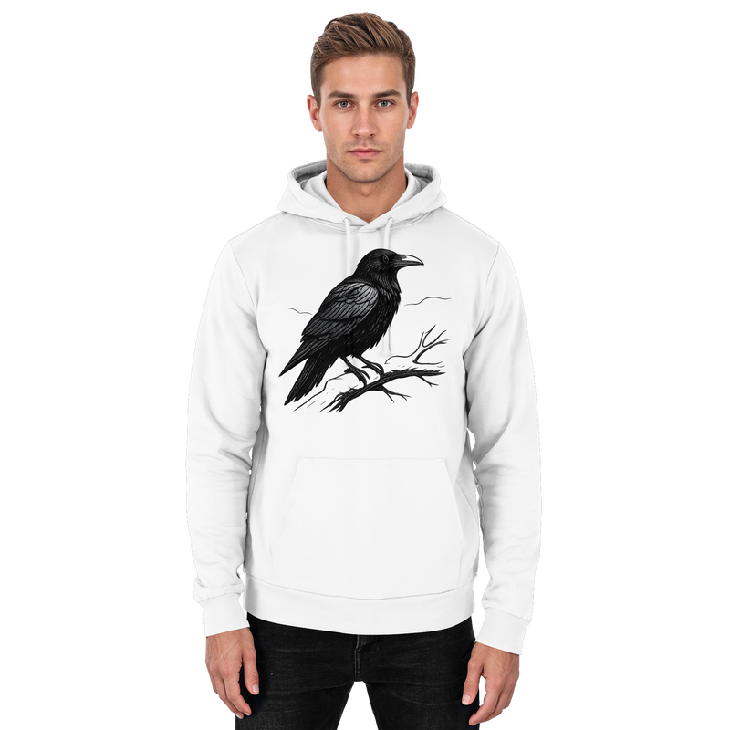 Dark Raven hoodie with a watchful raven – Arvenzo