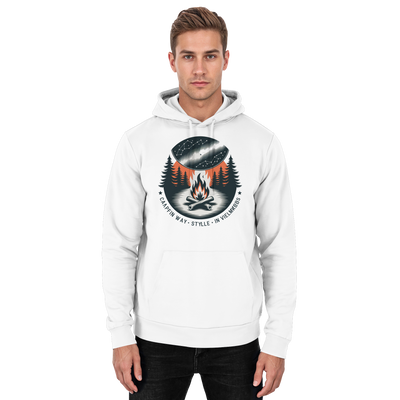 Star Map hoodie with a campfire under a starry sky – Arvenzo