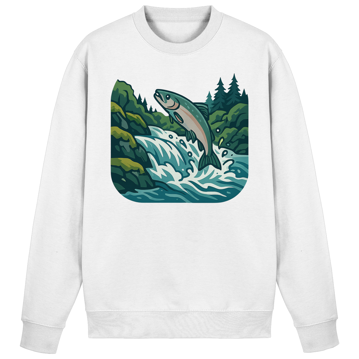 Arvenzo Silver Run sweatshirt in Arctic White, front view showcasing a classic crewneck design and soft fabric.
