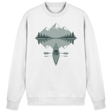 Arvenzo Mirror Lake sweatshirt in Arctic White, front view showing a comfortable crewneck design and soft fabric.
