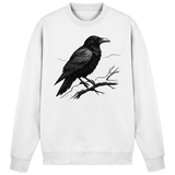 Arvenzo Dark Raven sweatshirt in arctic white, front view showing crew neck and minimalist design.