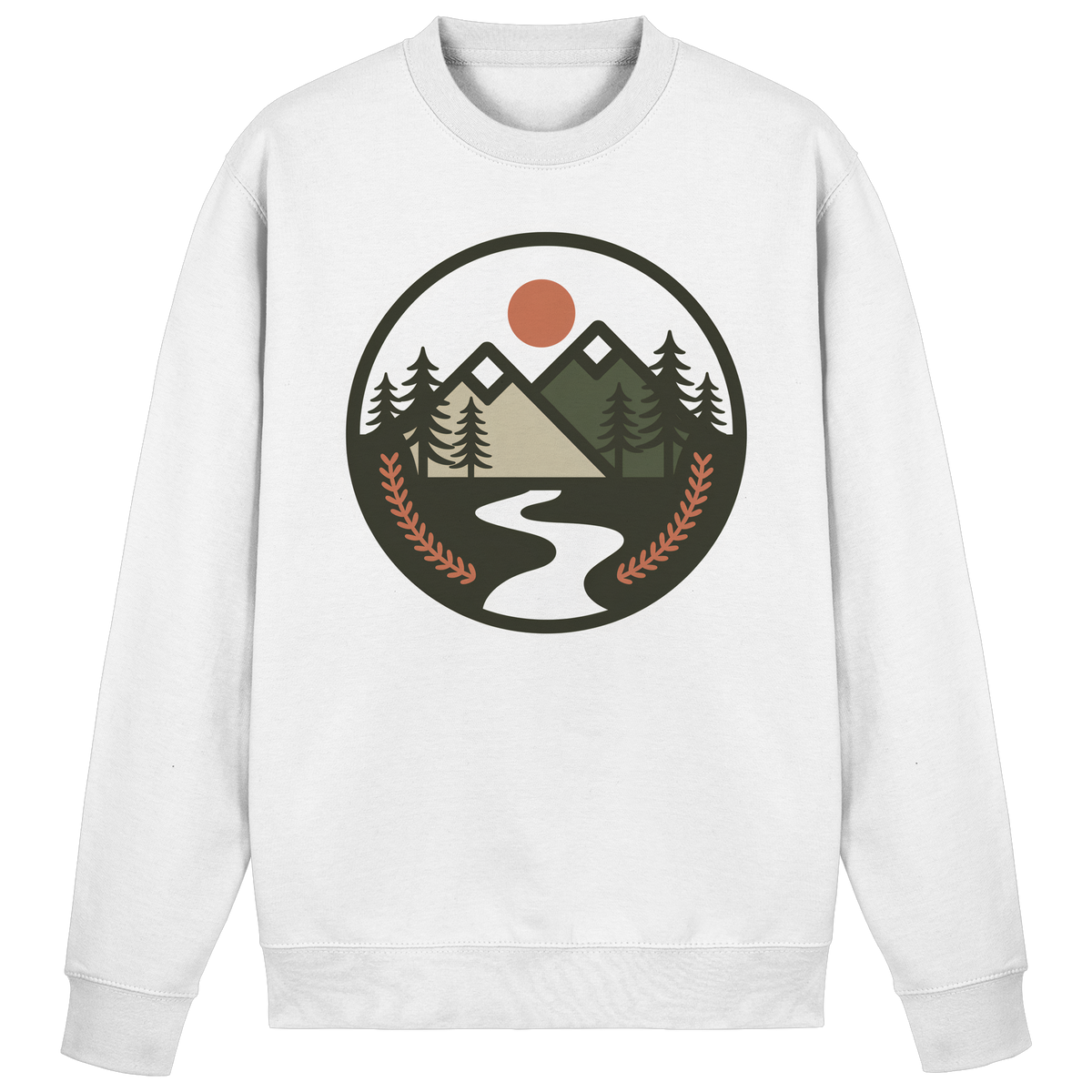Arvenzo Open Ground sweatshirt in Arctic White, front view showcasing a casual, comfortable sweatshirt with a simple design.
