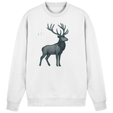 Arvenzo Mist Crown sweatshirt in arctic white, front view showing classic crew neck and minimalist design.