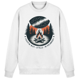 Arvenzo star map sweatshirt in Arctic White with celestial design on the front, cozy and stylish for casual wear.
