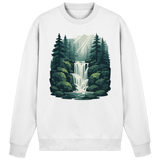 Arvenzo Fall Creek sweatshirt in arctic white, front view showcasing the classic crewneck design and soft fabric.