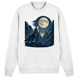Arvenzo silver Howl sweatshirt in Arctic White, front view showing round neckline and casual fit, made of soft sweatshirt fabric.
