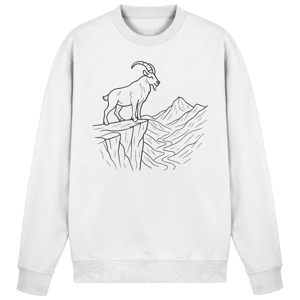 Arvenzo Cliff Edge sweatshirt in arctic white, front view showcasing the casual crewneck design and soft fabric.