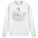 Arvenzo Cliff Edge sweatshirt in arctic white, front view showcasing the casual crewneck design and soft fabric.
