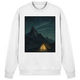 Arvenzo North Light sweatshirt in Arctic White, front view showing a classic crewneck design and soft cotton fabric.