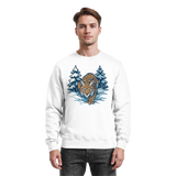 Arvenzo Snow Lynx sweatshirt in Arctic White, front view showing classic crewneck design and soft fabric texture.