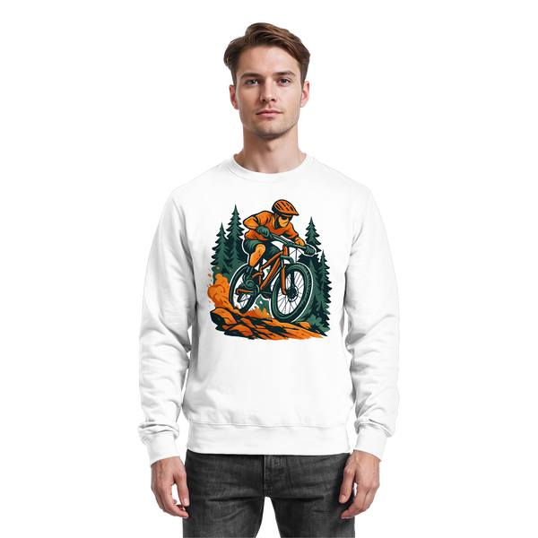 Arvenzo Dirt Rush sweatshirt in arctic white, front view showing classic crew neck and clean design.