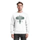 Arvenzo Mirror Lake sweatshirt in Arctic White, front view showing a cozy cotton sweatshirt with a simple design.