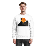 Arvenzo Bold Ascent sweatshirt in Arctic White, front view showcasing a casual, comfortable sweatshirt with a crew neck and long sleeves.
