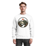 Arvenzo Open Ground sweatshirt in Arctic White, front view showing classic crewneck design and soft fabric texture.