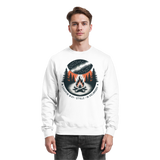 Arvenzo star map sweatshirt in Arctic White featuring a celestial star pattern on the front.