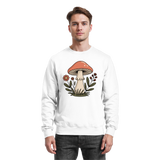Arvenzo Still Roots sweatshirt in Arctic White, front view showing a cozy, plain crewneck sweatshirt with minimalist style.