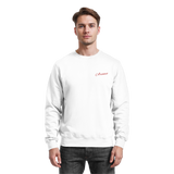 Arvenzo Pure Ground sweatshirt in Arctic White, front view showing classic crewneck design and soft fabric texture.