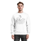 Arvenzo Cliff Edge sweatshirt in Arctic White, front view showing a classic crewneck design and soft cotton fabric.