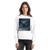 Arvenzo Pack North sweatshirt in Arctic White, front view showing a basic crewneck sweatshirt with a clean, minimalist design.