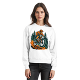 Arvenzo Dirt Rush sweatshirt in Arctic White, front view showing classic crewneck design and soft cotton fabric.