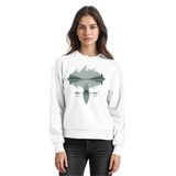 Arvenzo Mirror Lake sweatshirt in Arctic White, front view showing a casual, comfortable sweatshirt with a simple design.
