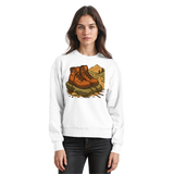Arvenzo Trail Rest sweatshirt in arctic white, front view showing classic crewneck design and comfortable fit.