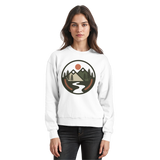 Arvenzo Open Ground sweatshirt in Arctic White, front view showing a casual, basic sweatshirt with a clean design.
