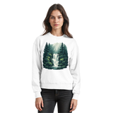 Arvenzo Fall Creek sweatshirt in arctic white, front view showing a casual cotton sweatshirt with a round neckline.