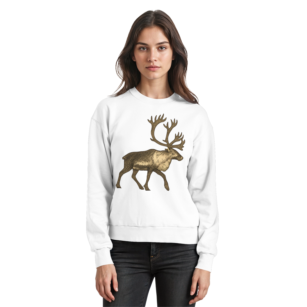 Arvenzo Tundra Walk sweatshirt in arctic white, front view showing a cozy, casual sweatshirt for everyday wear.