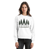 Arvenzo Pine Dusk Sweatshirt in Arctic White, front view showing a cozy, casual sweatshirt with a simple design.