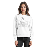 Arvenzo Cliff Edge Sweatshirt in arctic white front view, casual sweatshirt with a simple design, made from soft fabric.