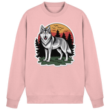 Baby pink Arvenzo Lone Dusk sweatshirt shown from the front with a simple, cozy design and ribbed cuffs and hem.